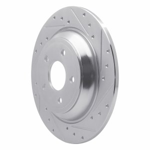Ford Bronco Sport Brake Rotor (1) - Rear Right - R1 Concepts - Drilled & Slotted - Silver - `16-`25